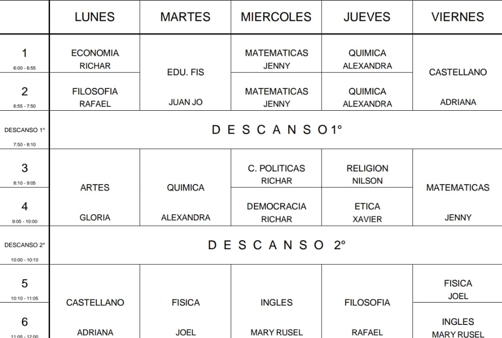Horario 6-3