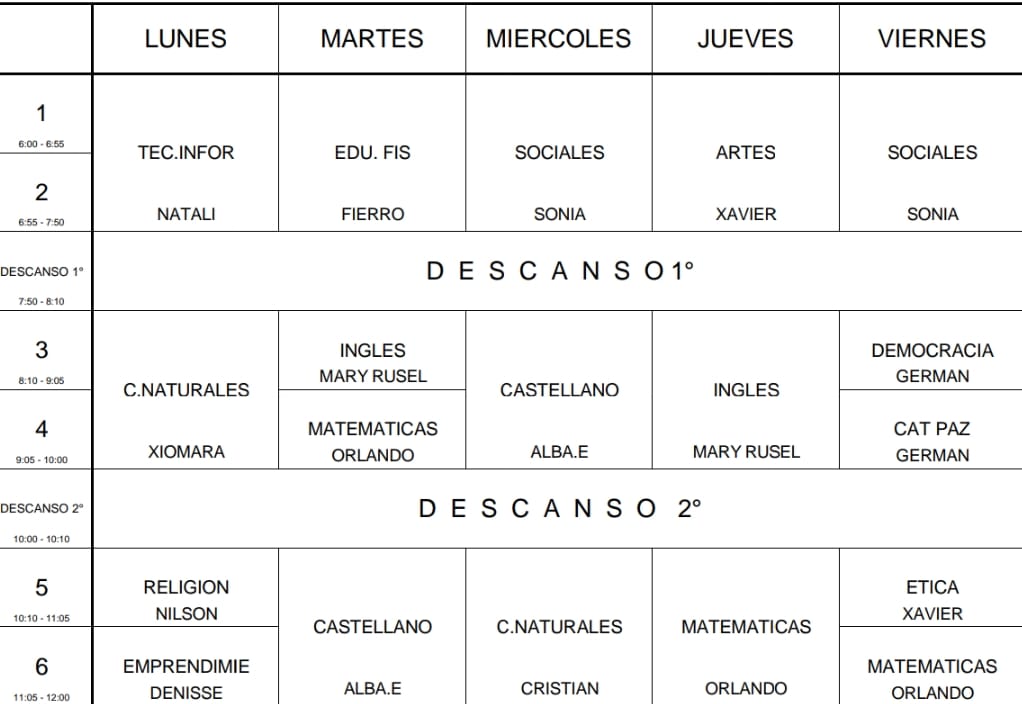 Horario 6-3